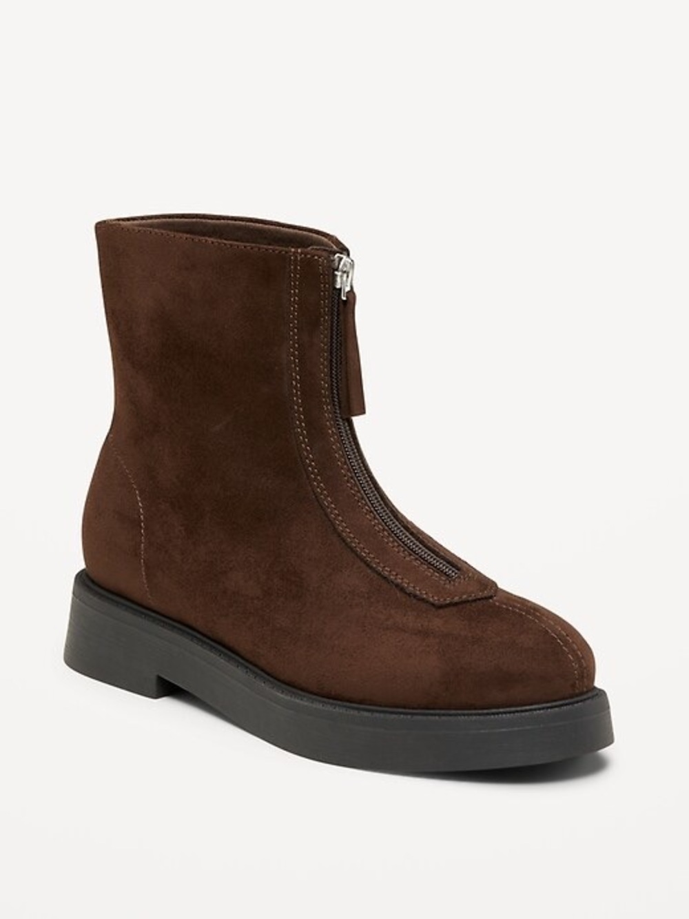 Old Navy NWT Brown Faux Suede Zip Front Chelsea Boots Size 8 Ankle Boots